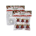 Christmas Tree Decor Bells, 6 piece                             Colours available: Red, Silver, Green or Gold